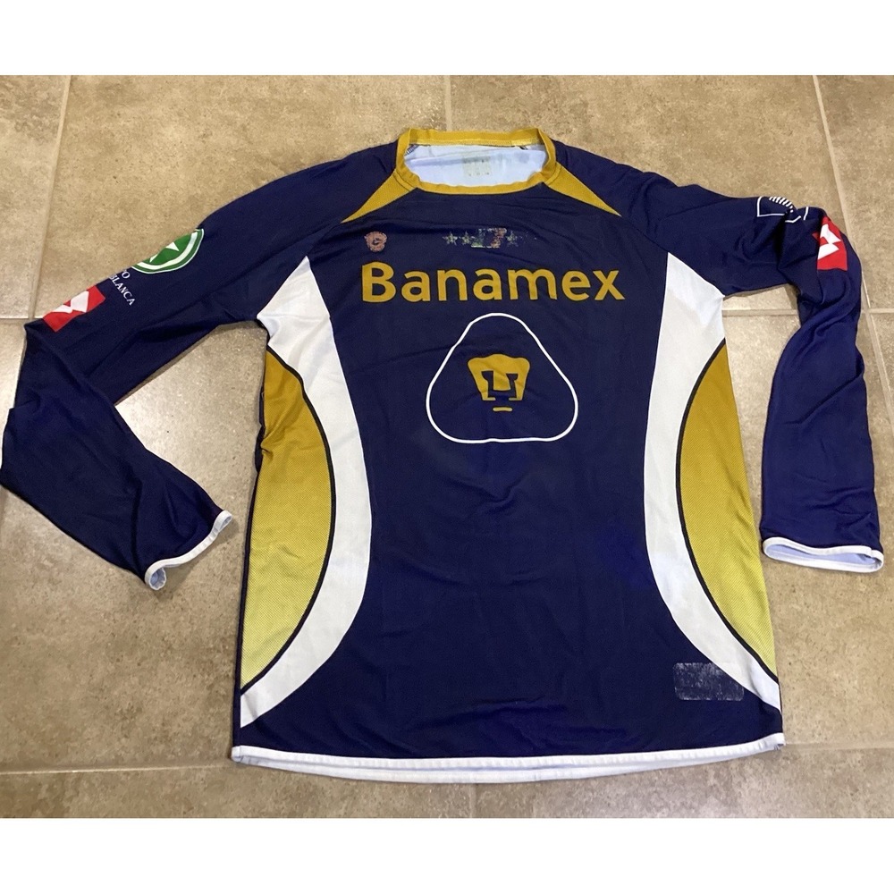 VTG 2004 UNAM Pumas Liga MX Lotto Mens Sz M Long Sleeve Jersey Mexico